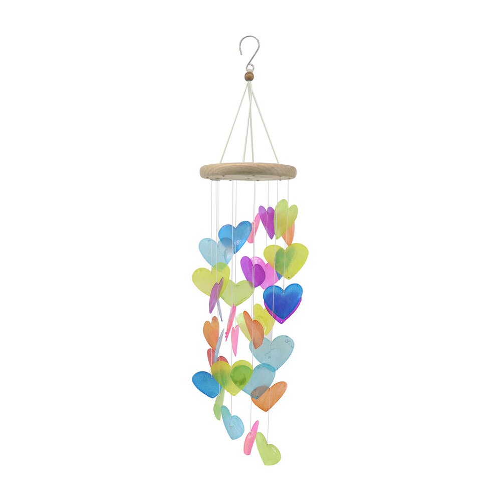 MYPATIO Capiz Heart Shells Wind Chime